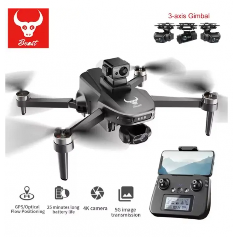 Квадрокоптер SG109 MAX 4K - дрон HD камера, GPS, БК моторы, 3-осевой подвес, 1,2 км, до 25 мин. полета