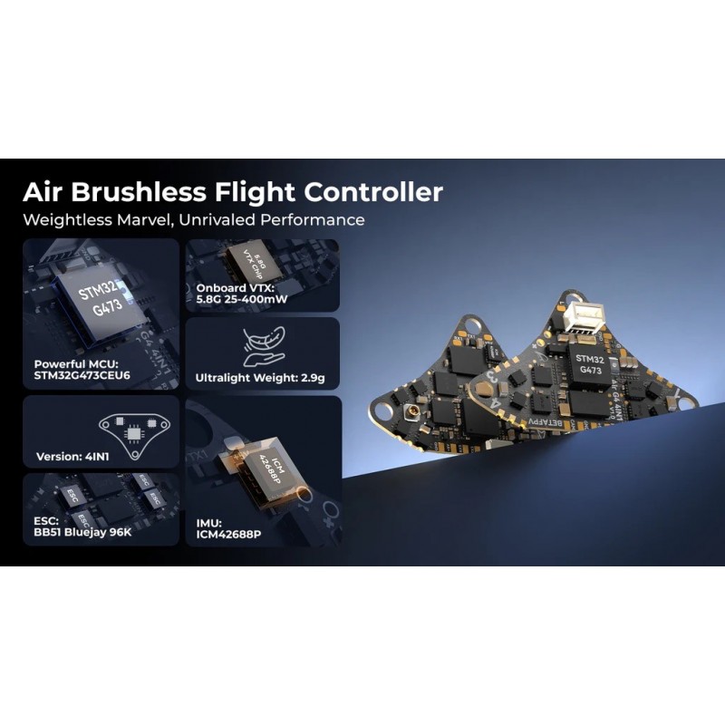 Квадрокоптер BETAFPV Air65 ELRS racing - Дрон FPV , дальність до 100м, час польоту 4 хв, мікрокамера C03.