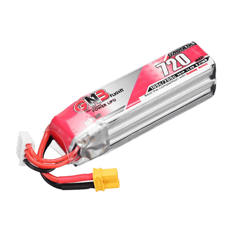 Акумуляторна батарея GNB на 720 mAh 3S 11.4V 100C з роз'ємом XT60 для FPV квадрокоптерів