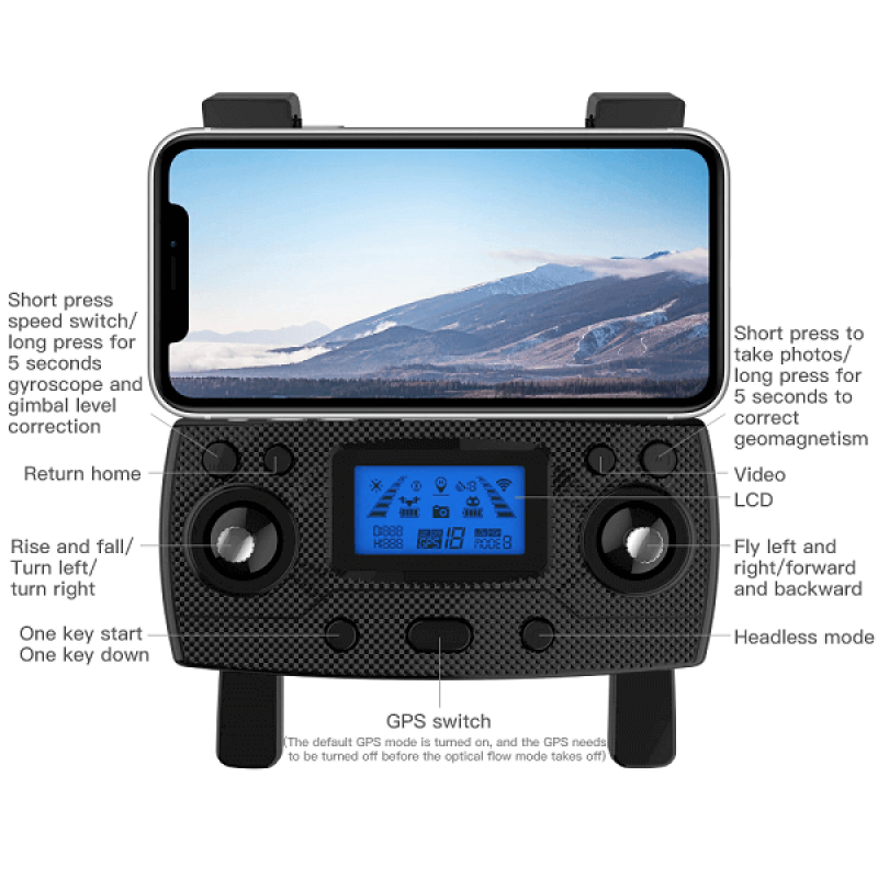 Квадрокоптер ZLRC SG907 Pro Max - дрон з 4K і HD камерами, FPV, GPS, БК мотори, до 1200м, 25 хвилин в сумці + VR окуляри